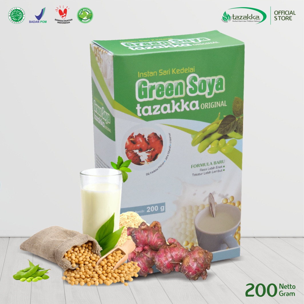 GREEN SOYA Susu sari kedelai herbal tazakka original
