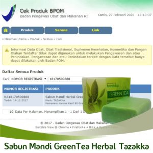 Sabun Green Tea BPOM