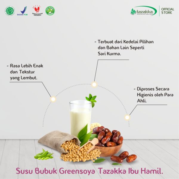 Susu Bubuk Kedelai Green Soya Bumil Herbal Tazakka
