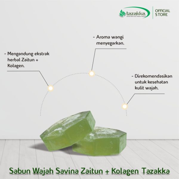 Sabun Wajah Herbal Savina Zaitun Plus Kolagen Tazakka