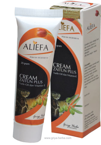 contoh foto gambar produk herbal tazakka group Cream Herbal Aliefa Zaitun Plus Minyak Bulus Dan Vitamin E Untuk Mengencangkan Kulit Dan Antioksidan