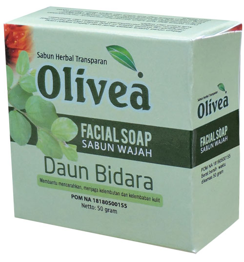 contoh foto gambar katalog produk sabun cuci muka olivea daun bidara Tazakka untuk kulit kering, jerawat, radikal bebas serta meremajakan kulit.