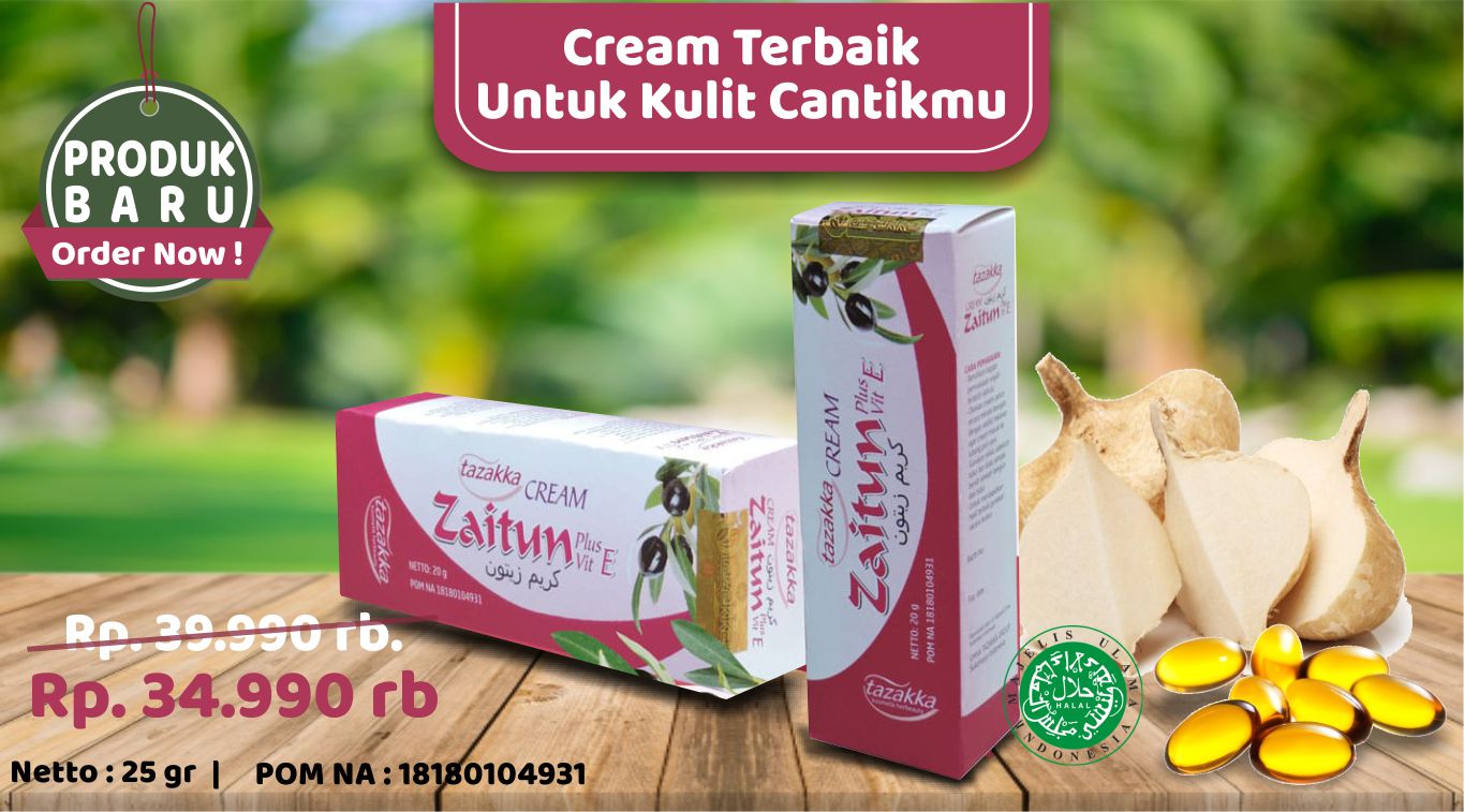 Cream Wajah Zaitun Sari Bengkoang Vitamin E Herbal Tazakka ORIGINAL