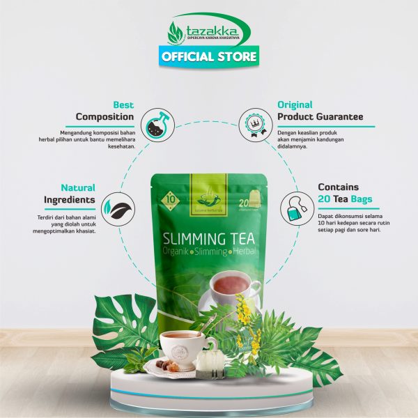 Slimming Tea Tazakka Teh Pelangsing Badan Herbal BPOM