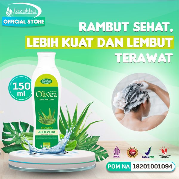 OLIVEA Shampoo Aloe Vera Herbal Tazakka 150 ml Sampo Rambut Kering dan Rusak Shampo Lidah Buaya